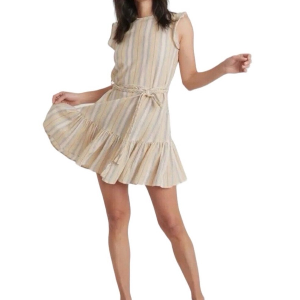 Marine Layer Laney Mini Dress Striped Ruffle Sleeve Dress: Size XL NWT